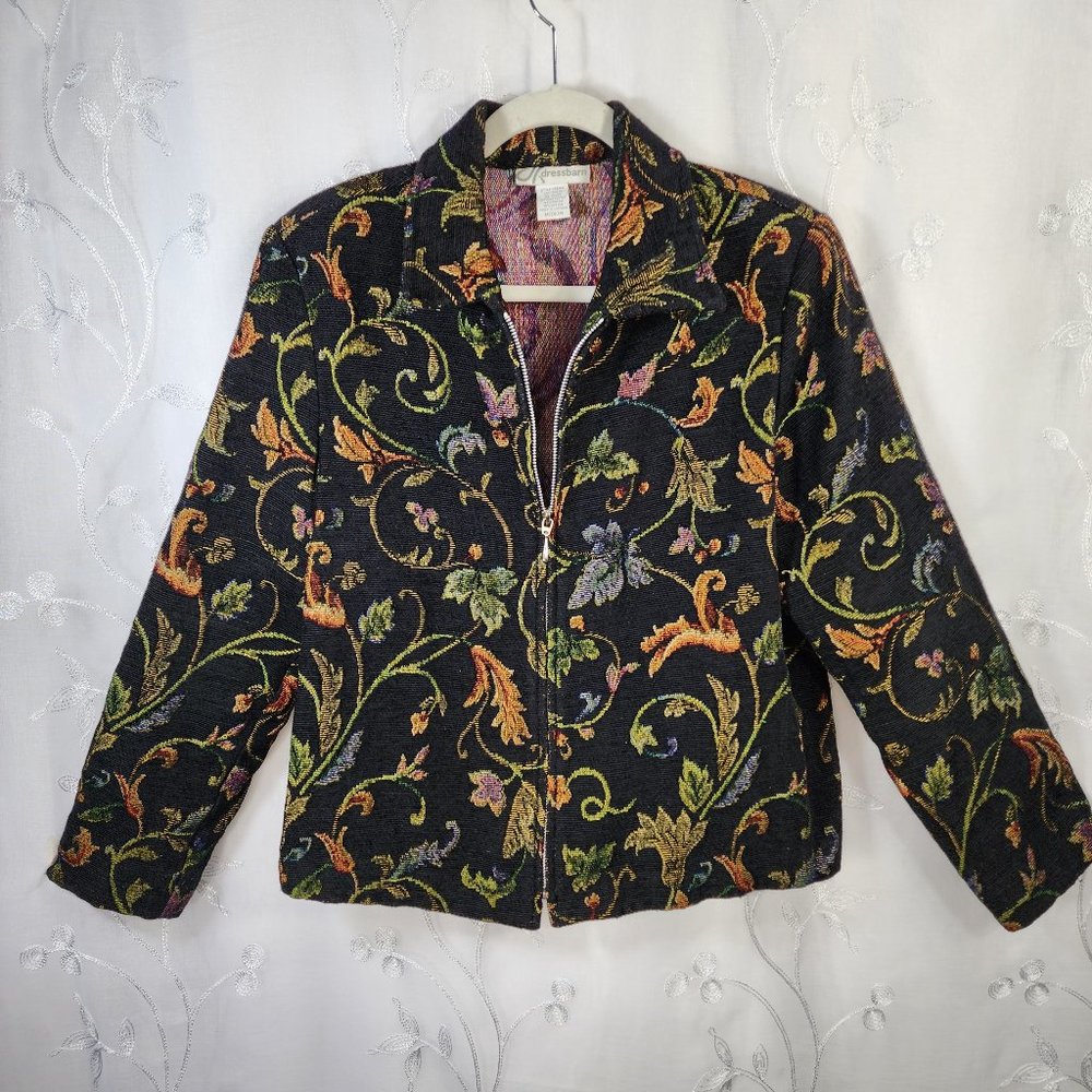 Floral Pattern, Tapestry style, Zip-up Blazer/Jacket. Dress Barn. M. - Picture 1 of 5